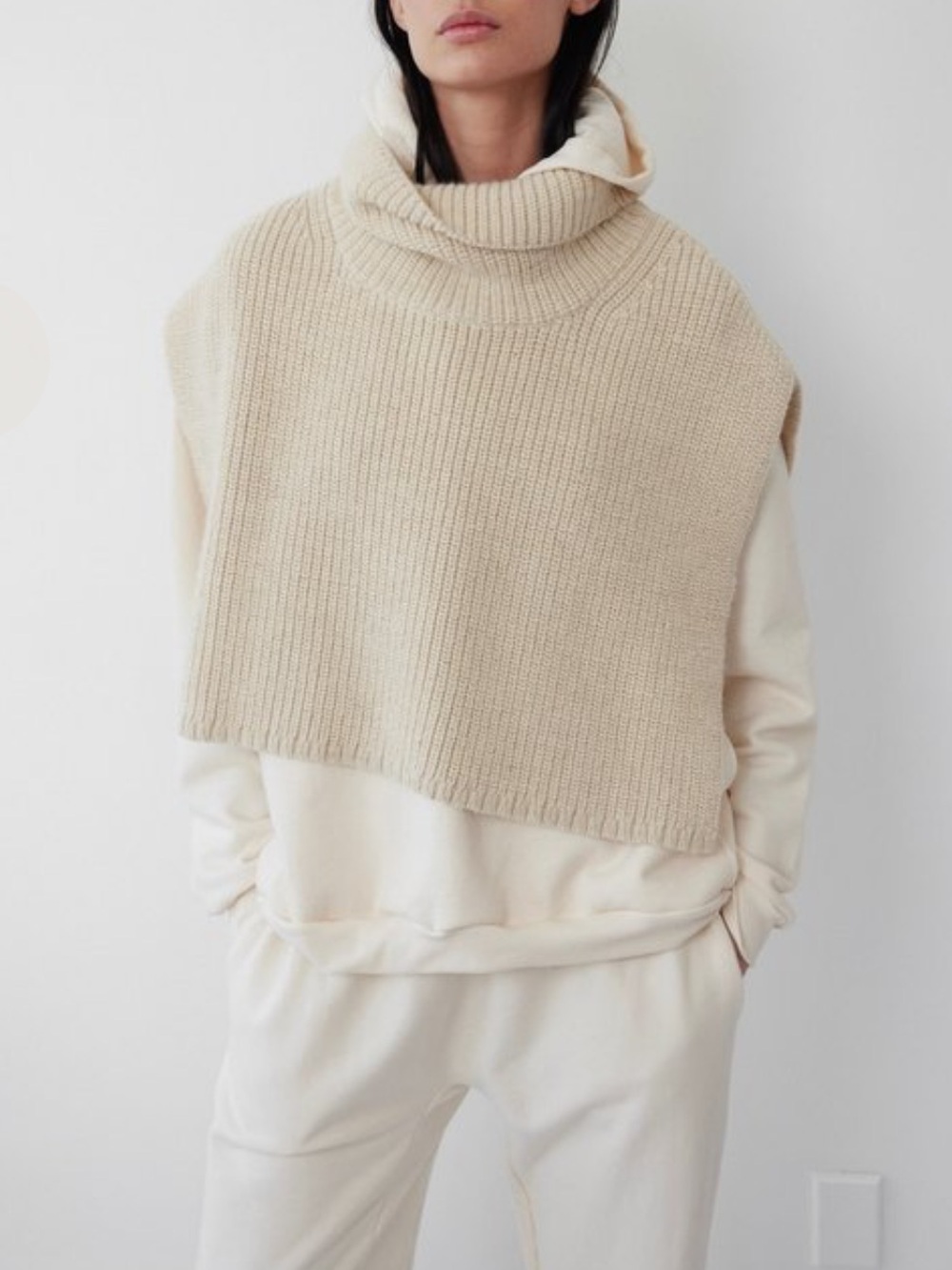 Wol Hide Rib Poncho in Charcoal - Picture 10 of 10